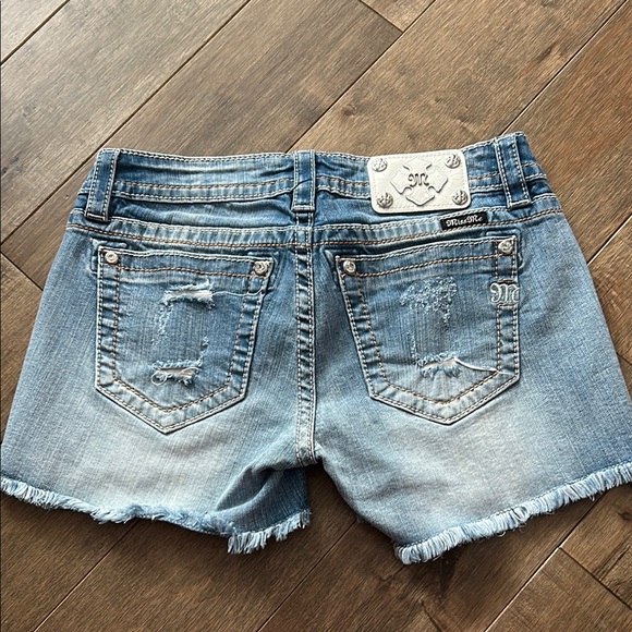 Women's Miss Me Distressed Denim Shorts - Picture 2 of 6